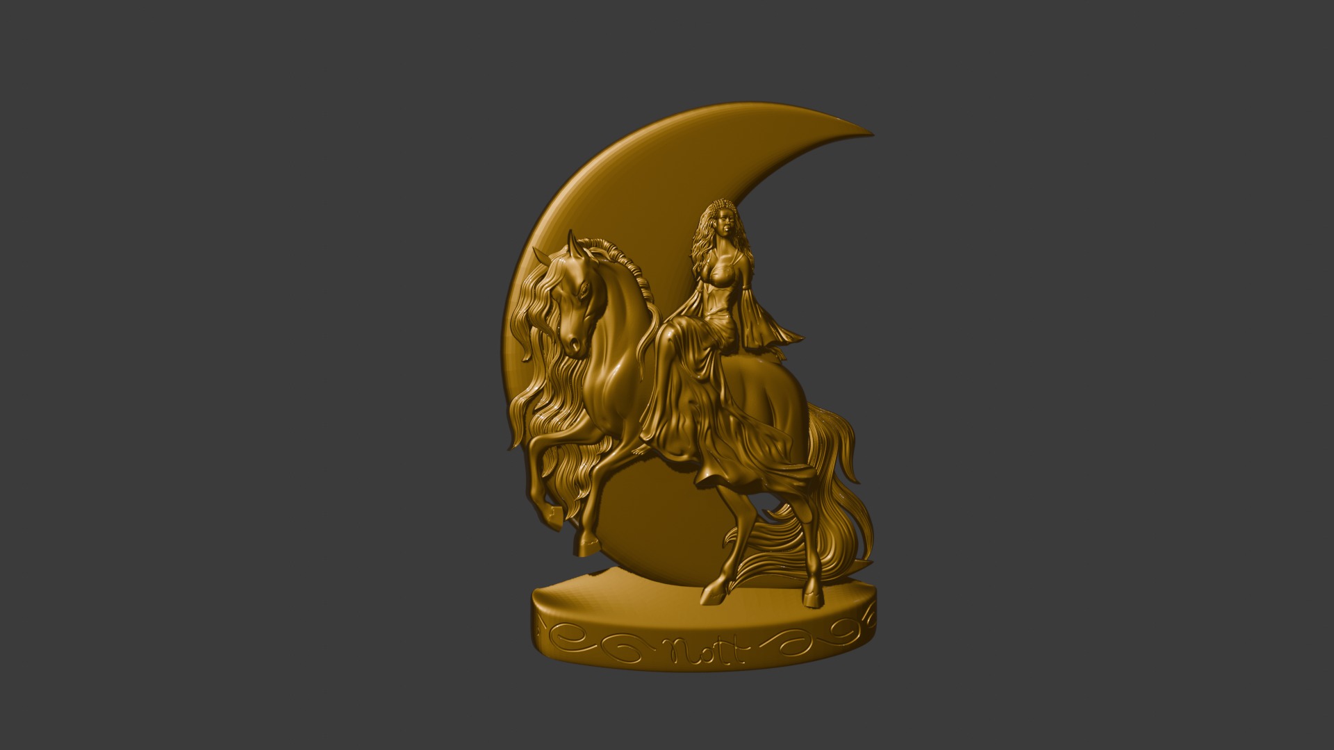 Nott Night goddes of the night 3d model basrelief pendant 3D print model_22