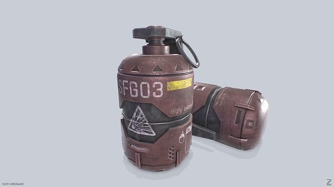 Scifi grenade Low-poly 3D model