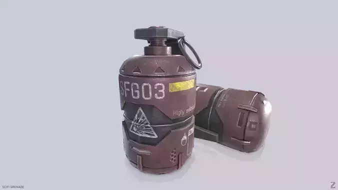 Scifi grenade Low-poly 3D model
