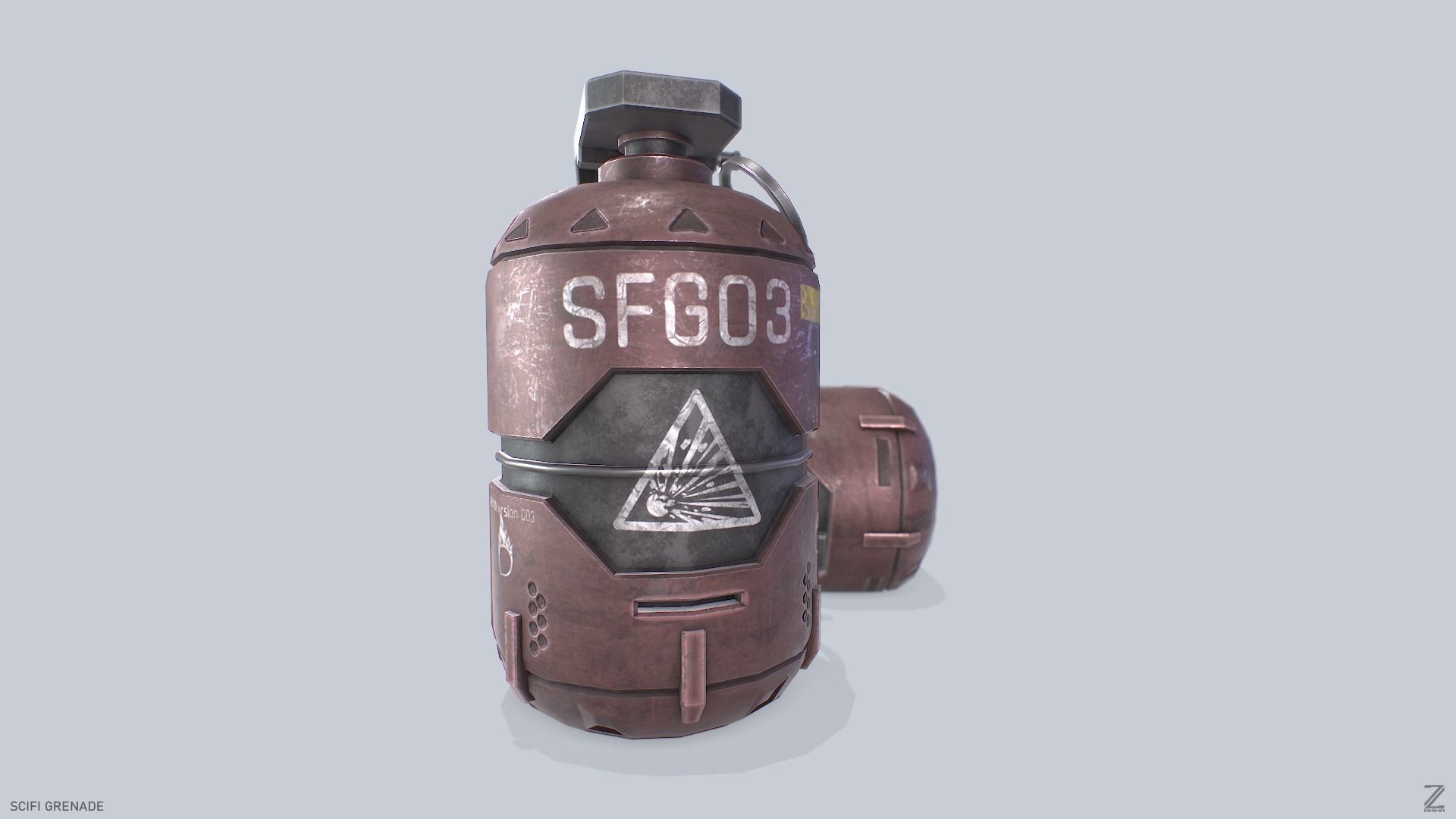 Scifi grenade Low-poly 3D model_7
