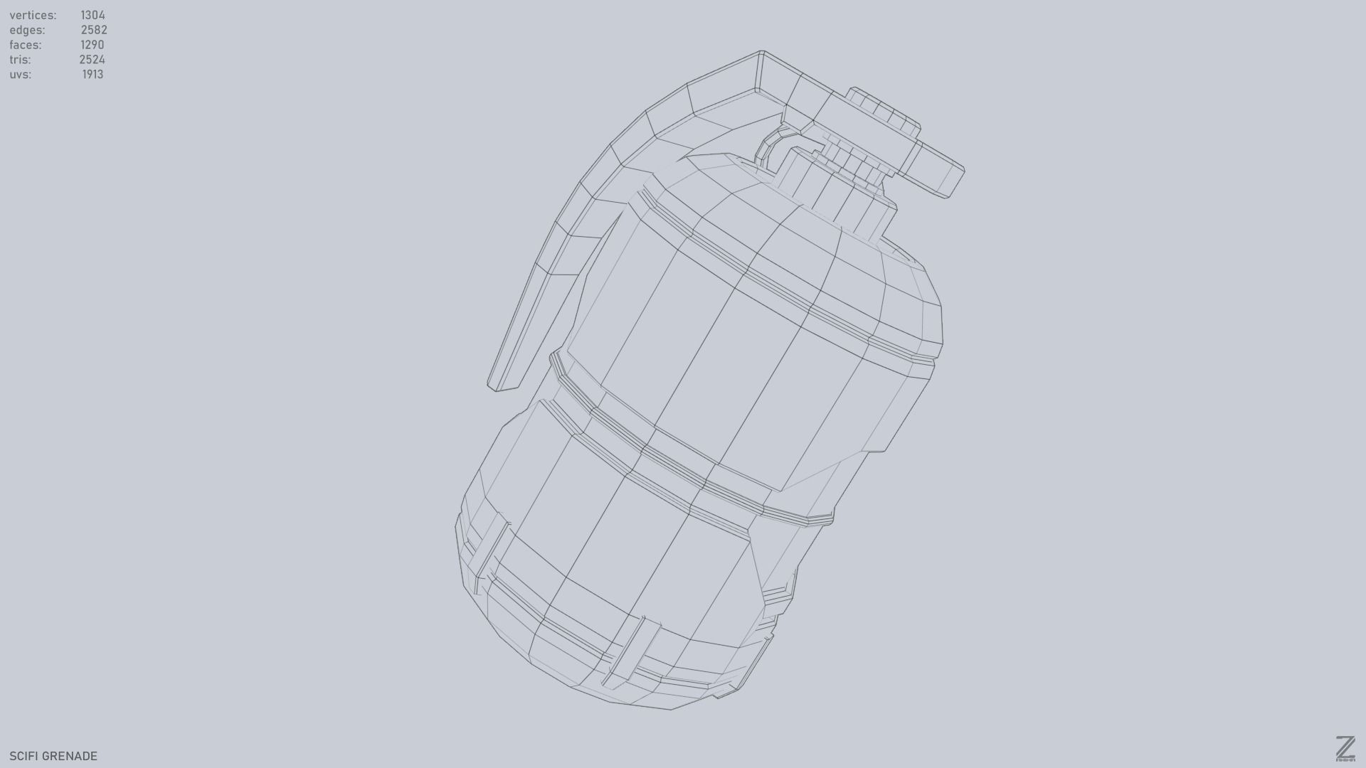 Scifi grenade Low-poly 3D model_12