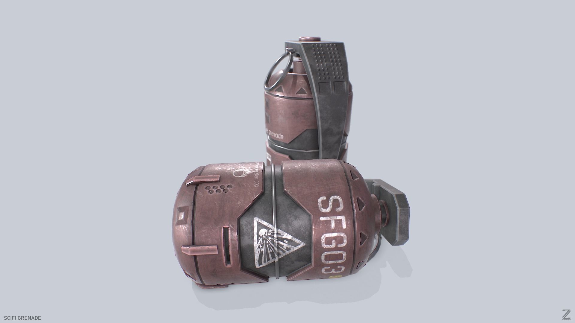 Scifi grenade Low-poly 3D model_4