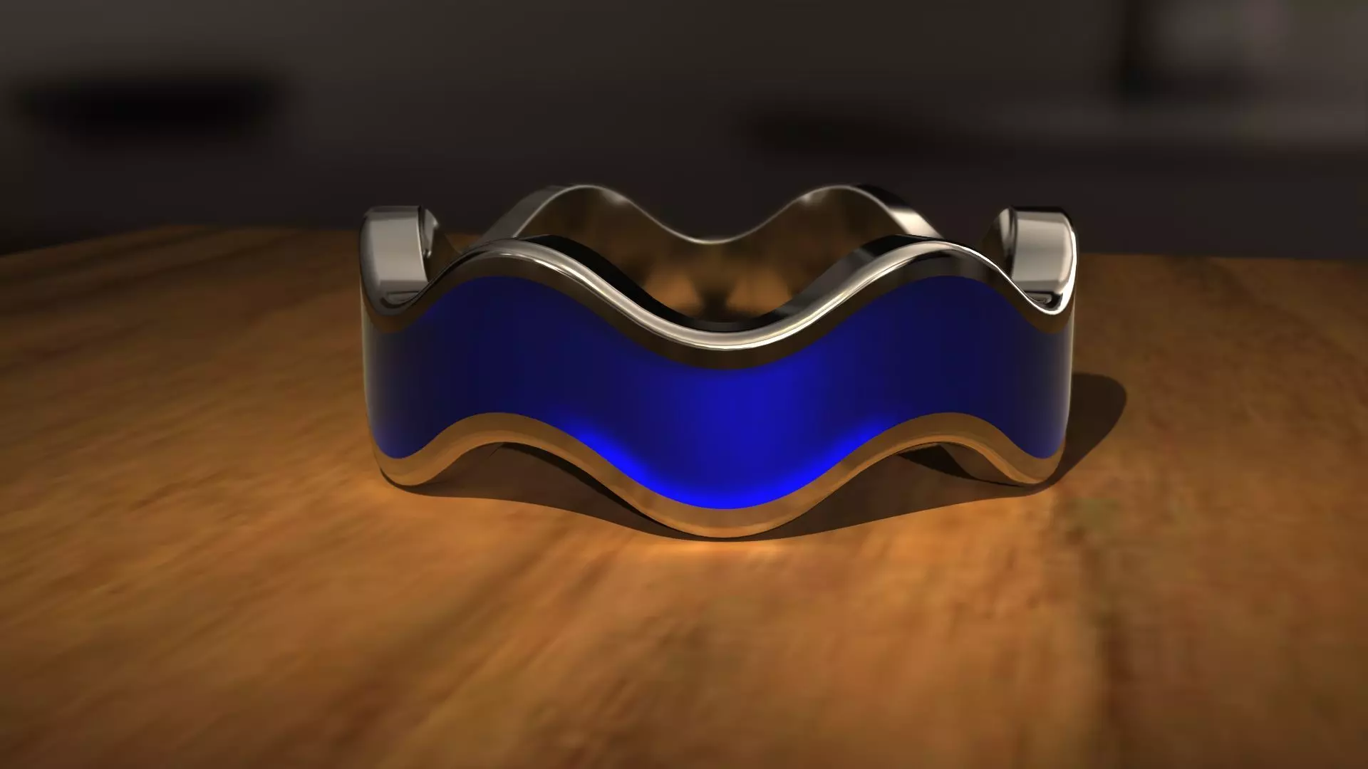 Wave Enamel Ring size 20 3D print model_0