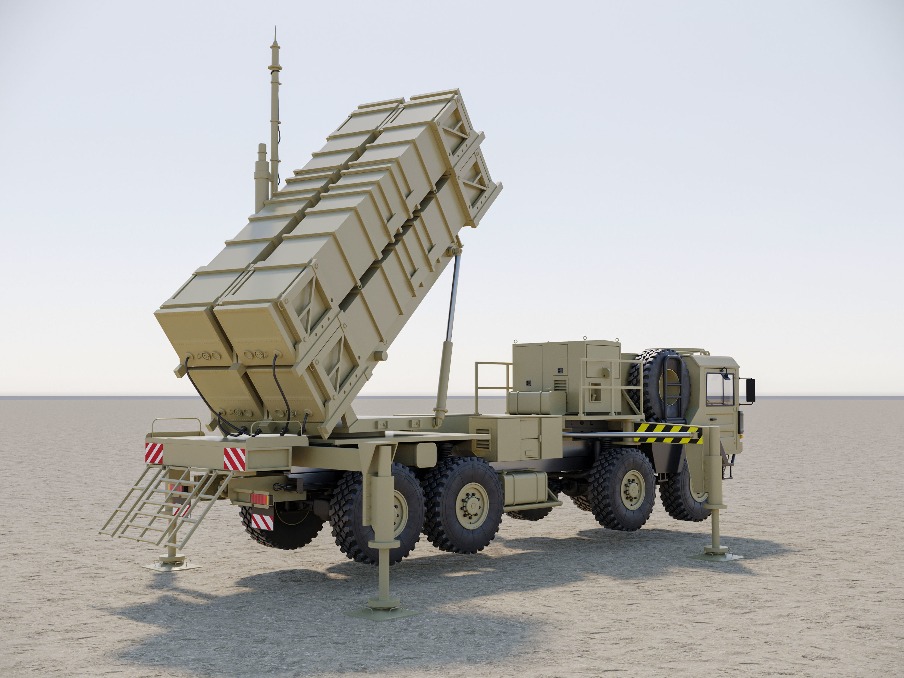 Rocket launcher MAN KAT MIM-104 Patriot 3D model_3