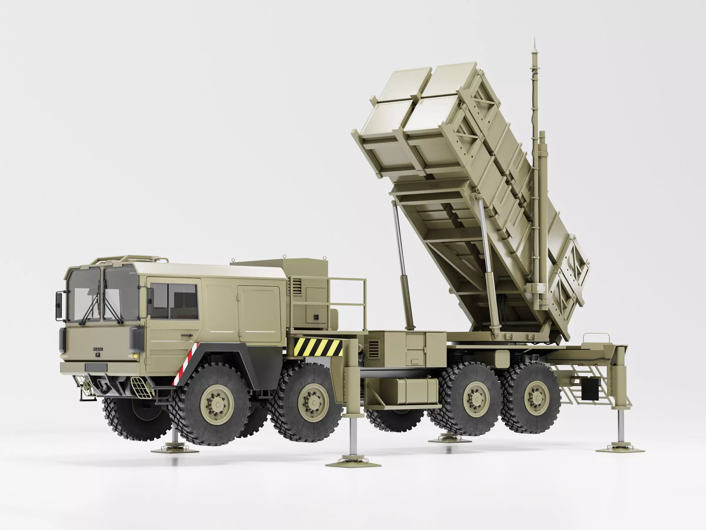 Rocket launcher MAN KAT MIM-104 Patriot 3D model_0