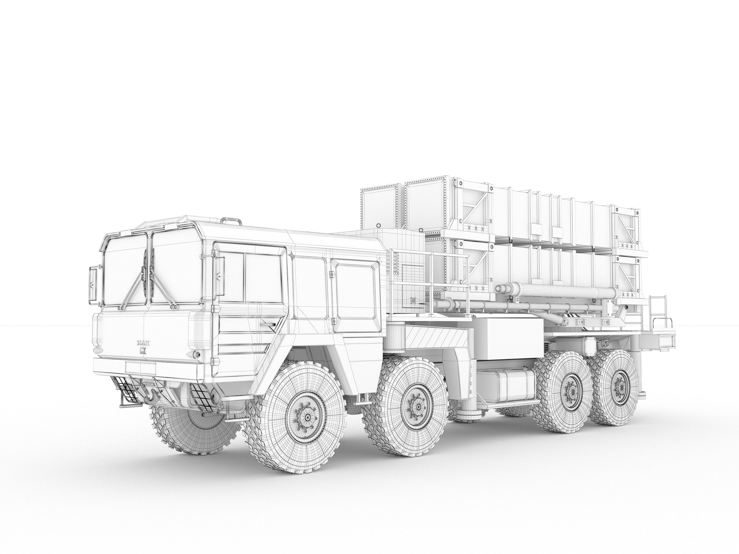 Rocket launcher MAN KAT MIM-104 Patriot 3D model_22