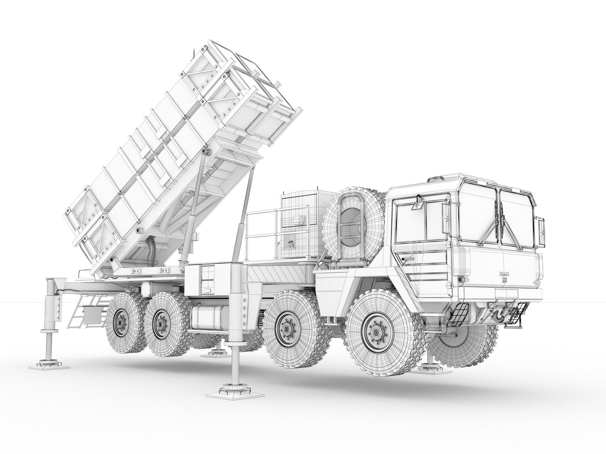 Rocket launcher MAN KAT MIM-104 Patriot 3D model_18