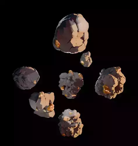 Asteroids Free low-poly 3D model