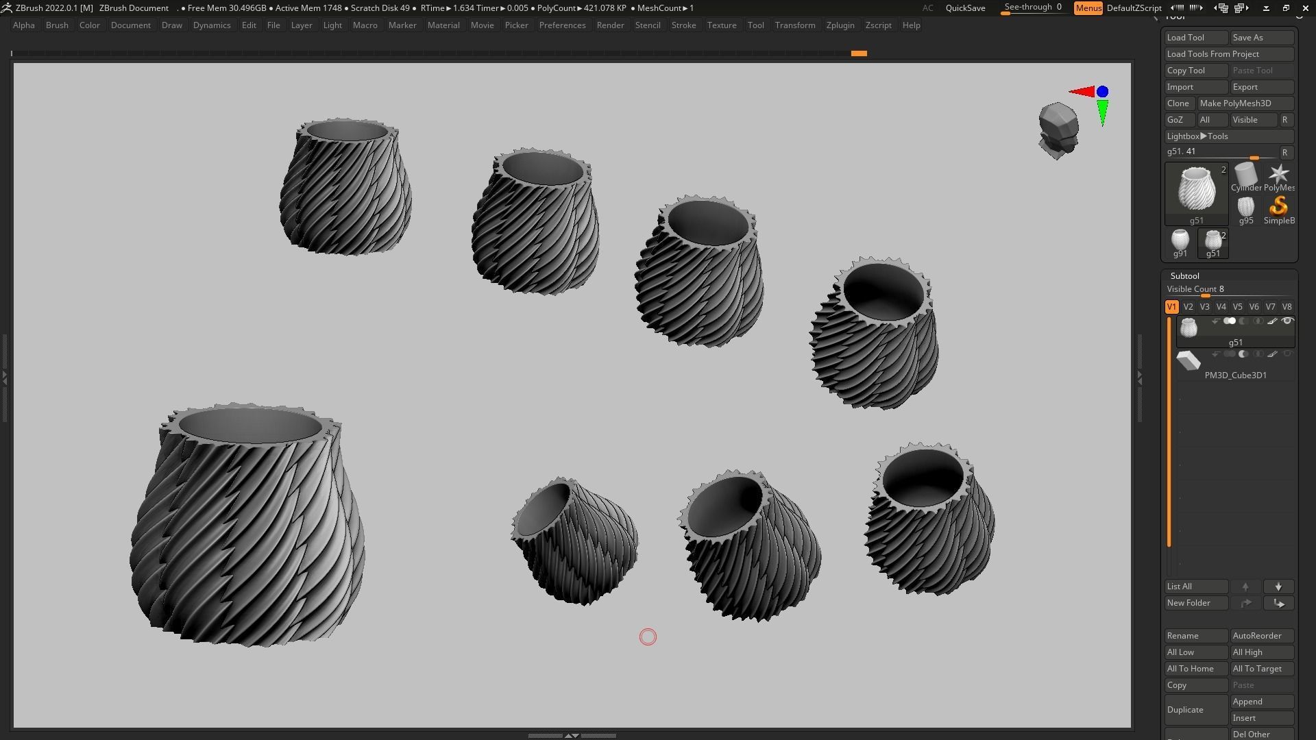 pot g51 3D print model  3D print model_13