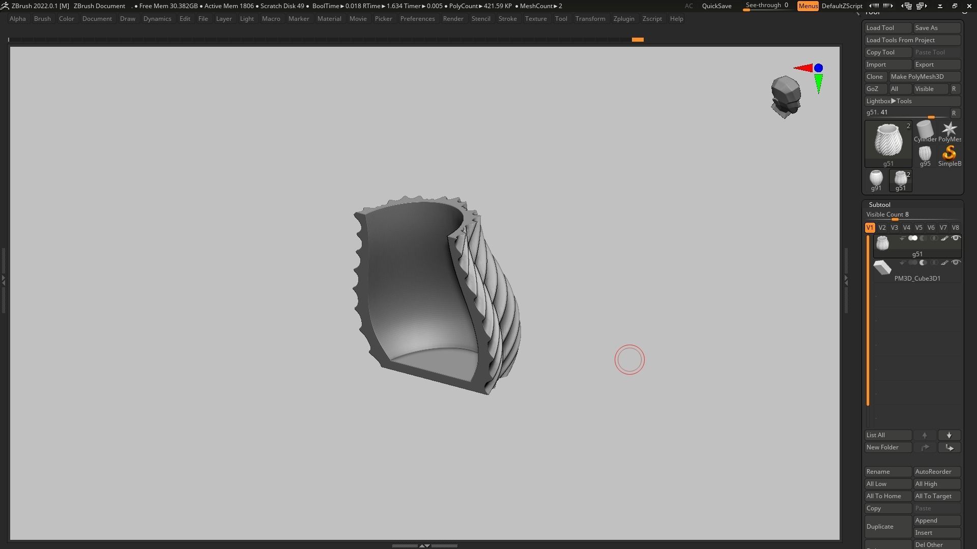 pot g51 3D print model  3D print model_17