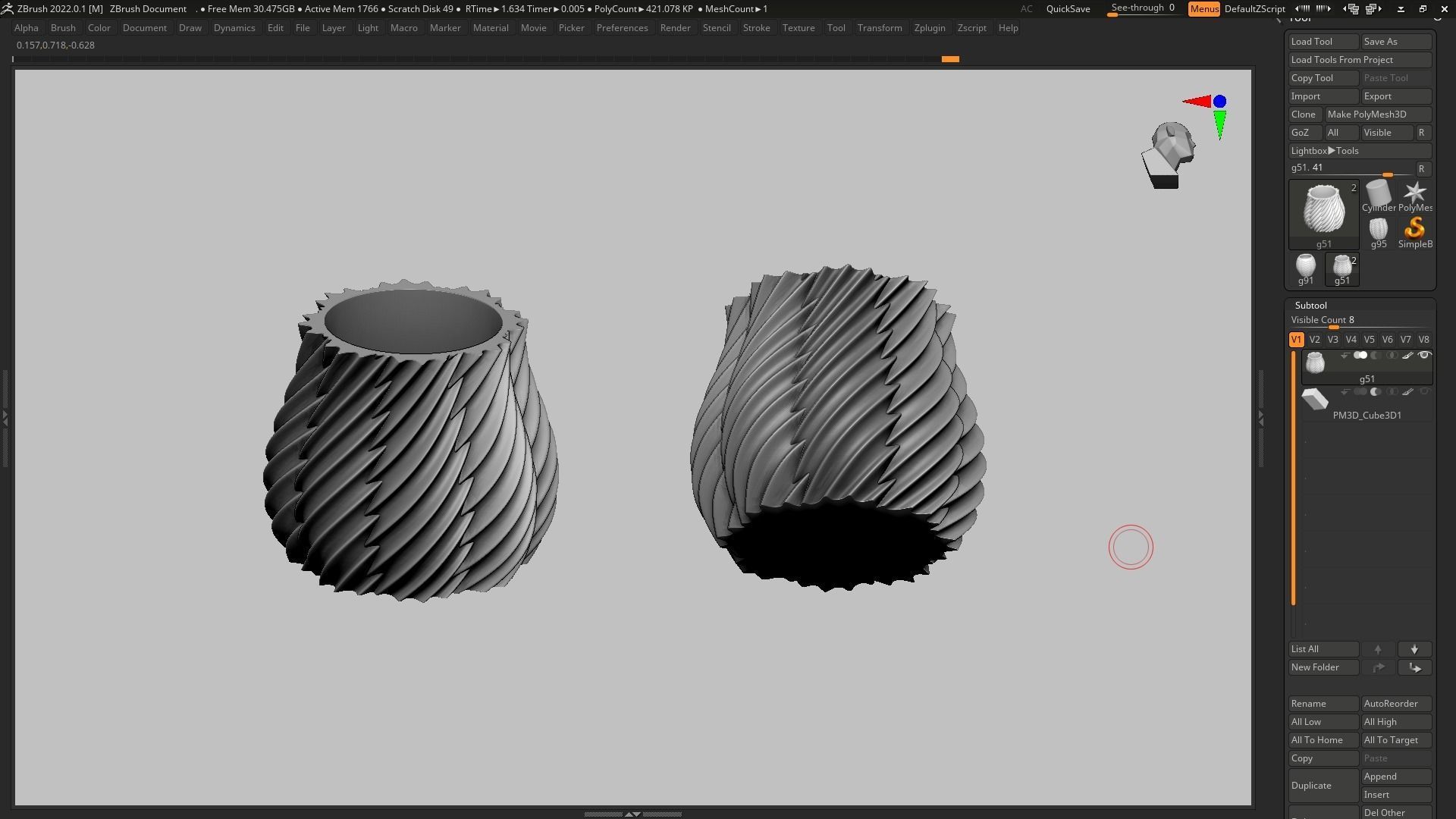 pot g51 3D print model  3D print model_14