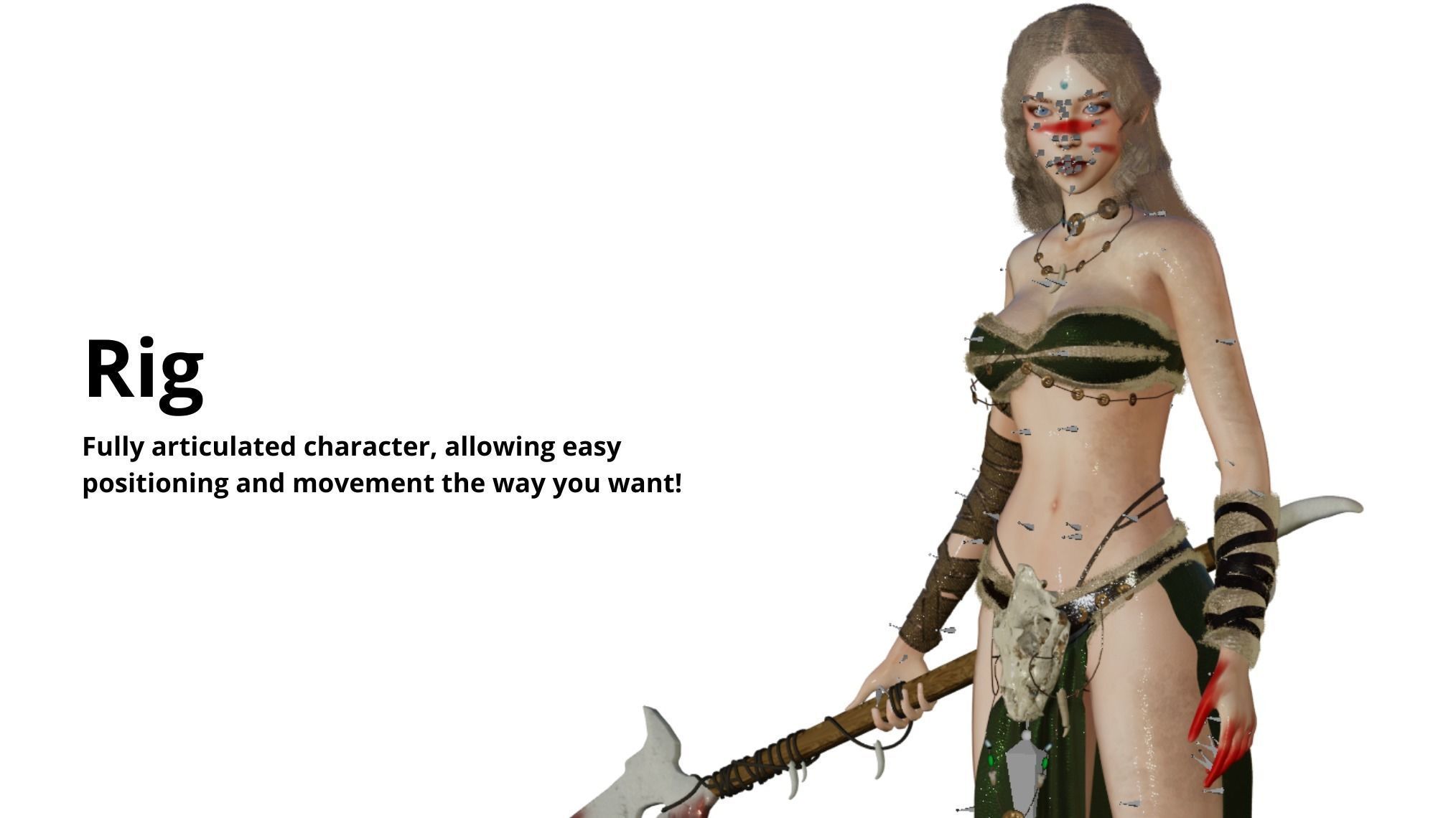 Shaman Woman - Game Ready Low-poly 3D model_5