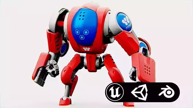 BATTLE DROID S-150  Rigged for Unreal Engine - Unity - MIXAMO 3D model