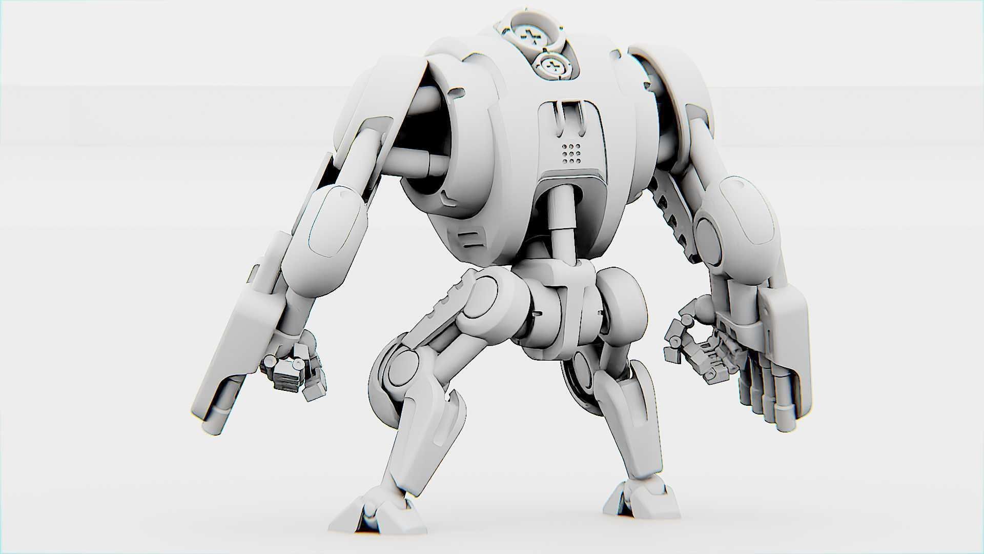 BATTLE DROID S-150  Rigged for Unreal Engine - Unity - MIXAMO 3D model_36