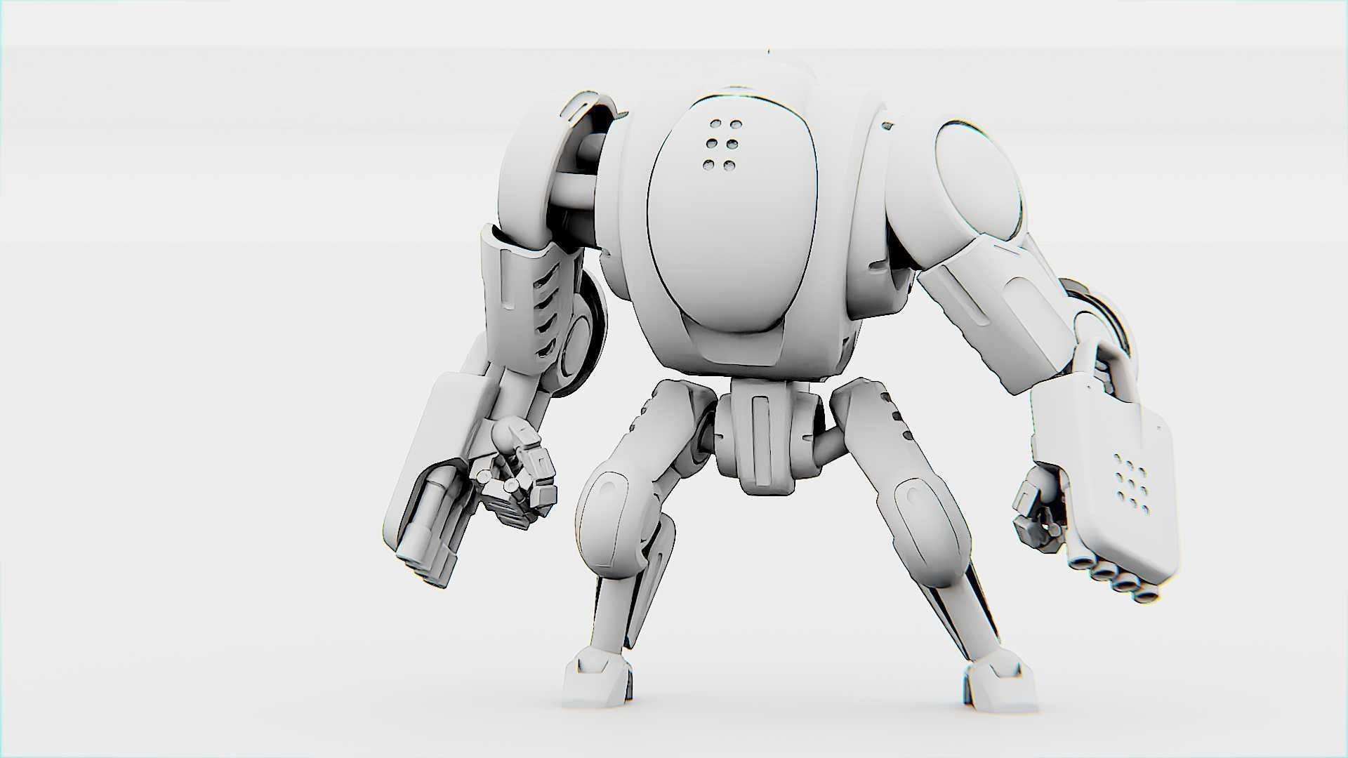 BATTLE DROID S-150  Rigged for Unreal Engine - Unity - MIXAMO 3D model_35