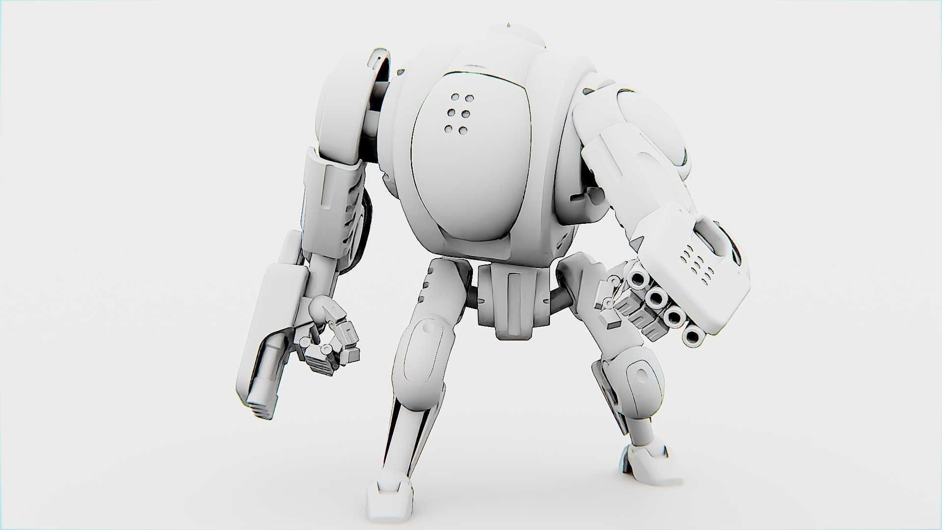 BATTLE DROID S-150  Rigged for Unreal Engine - Unity - MIXAMO 3D model_32