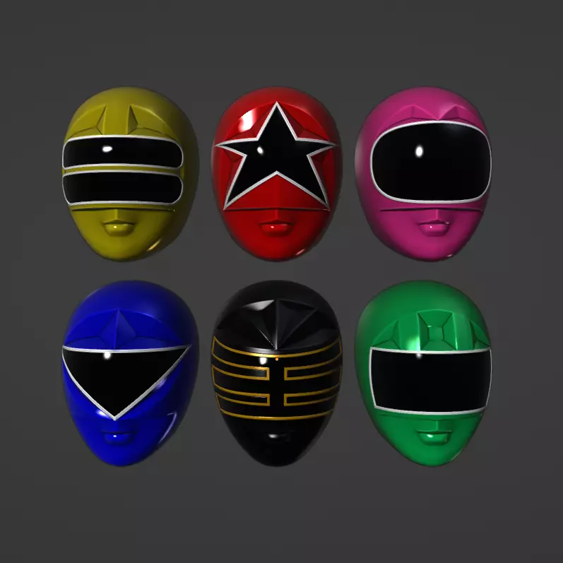 Power Ranger Zeo Helmet Set 3D print model_0