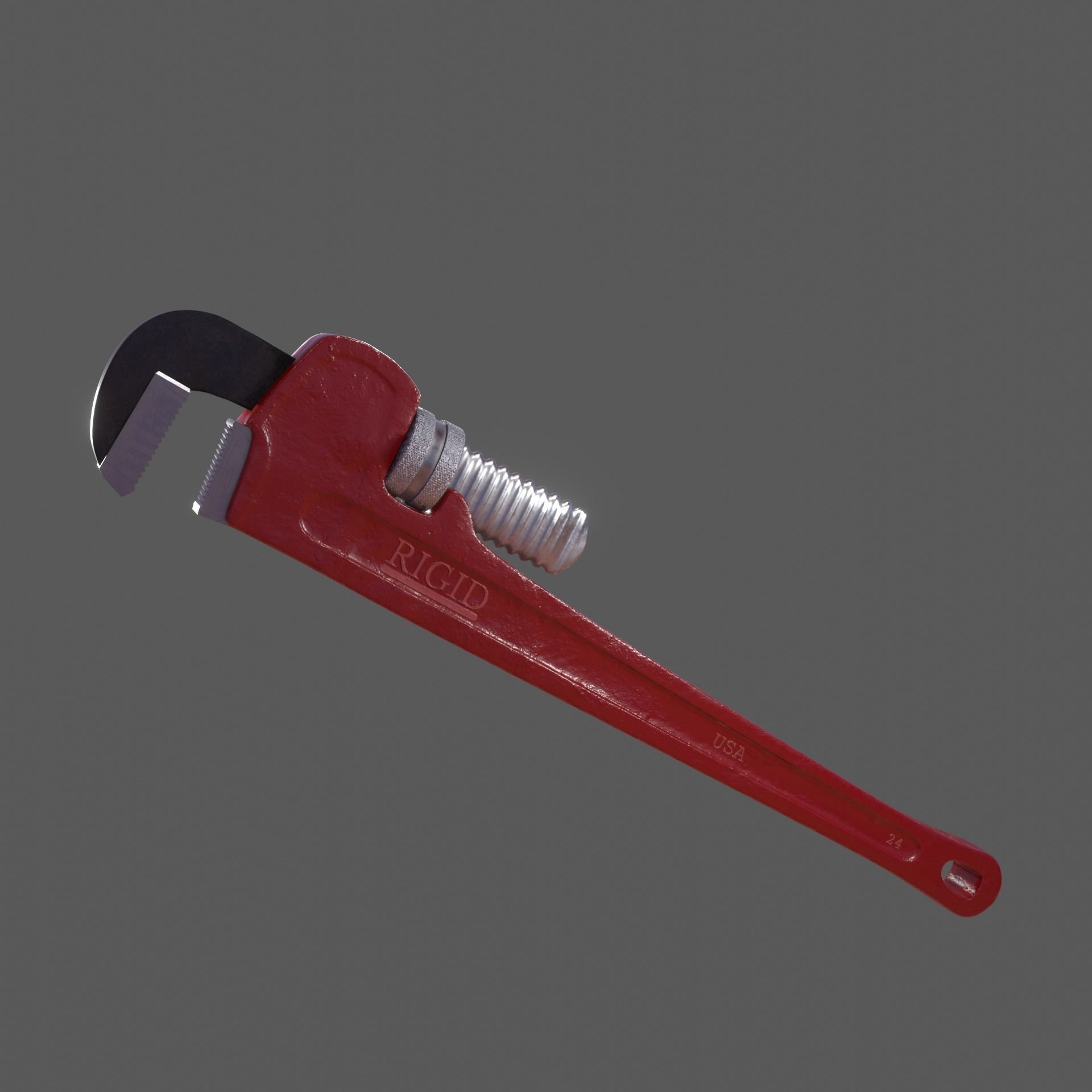 Heavy Duty Pipe Wrench Low-poly 3D model_4
