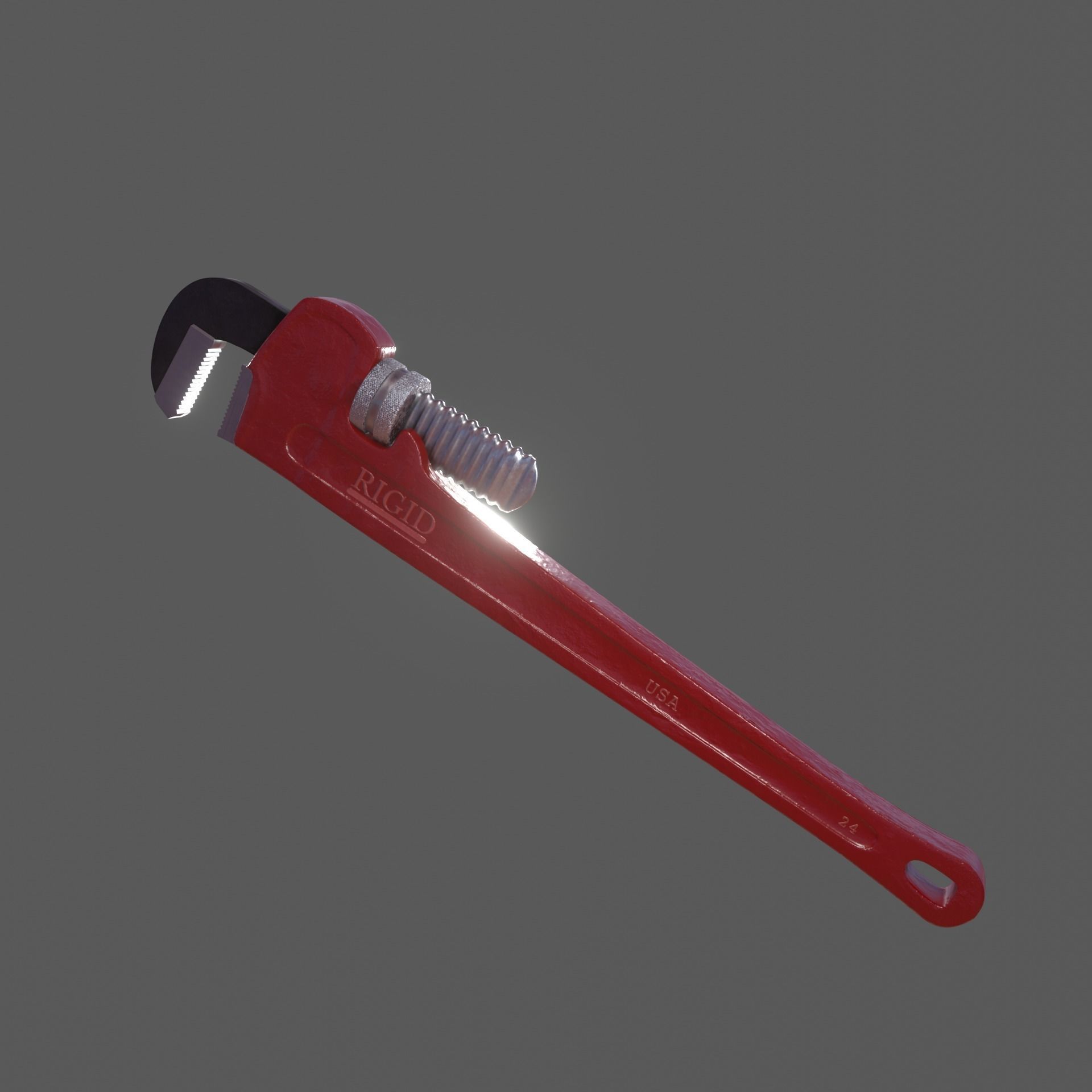 Heavy Duty Pipe Wrench Low-poly 3D model_5