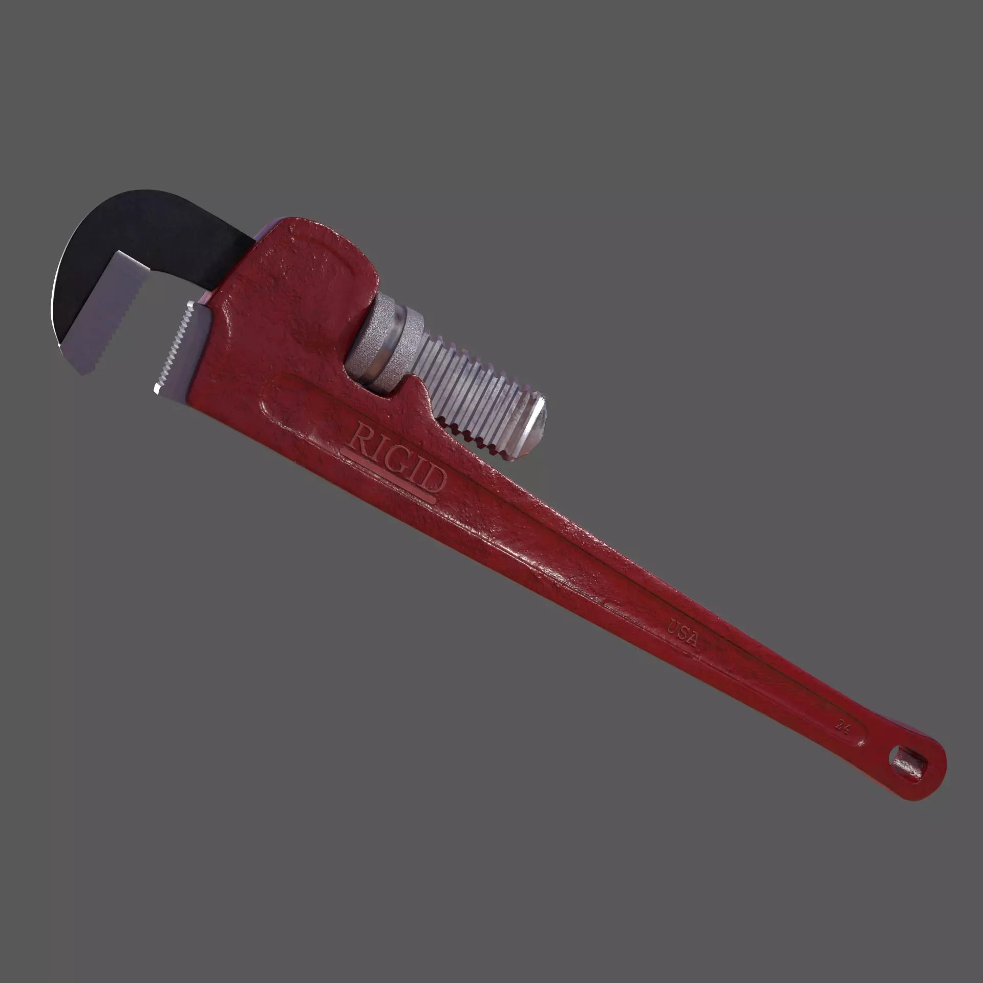Heavy Duty Pipe Wrench Low-poly 3D model_0