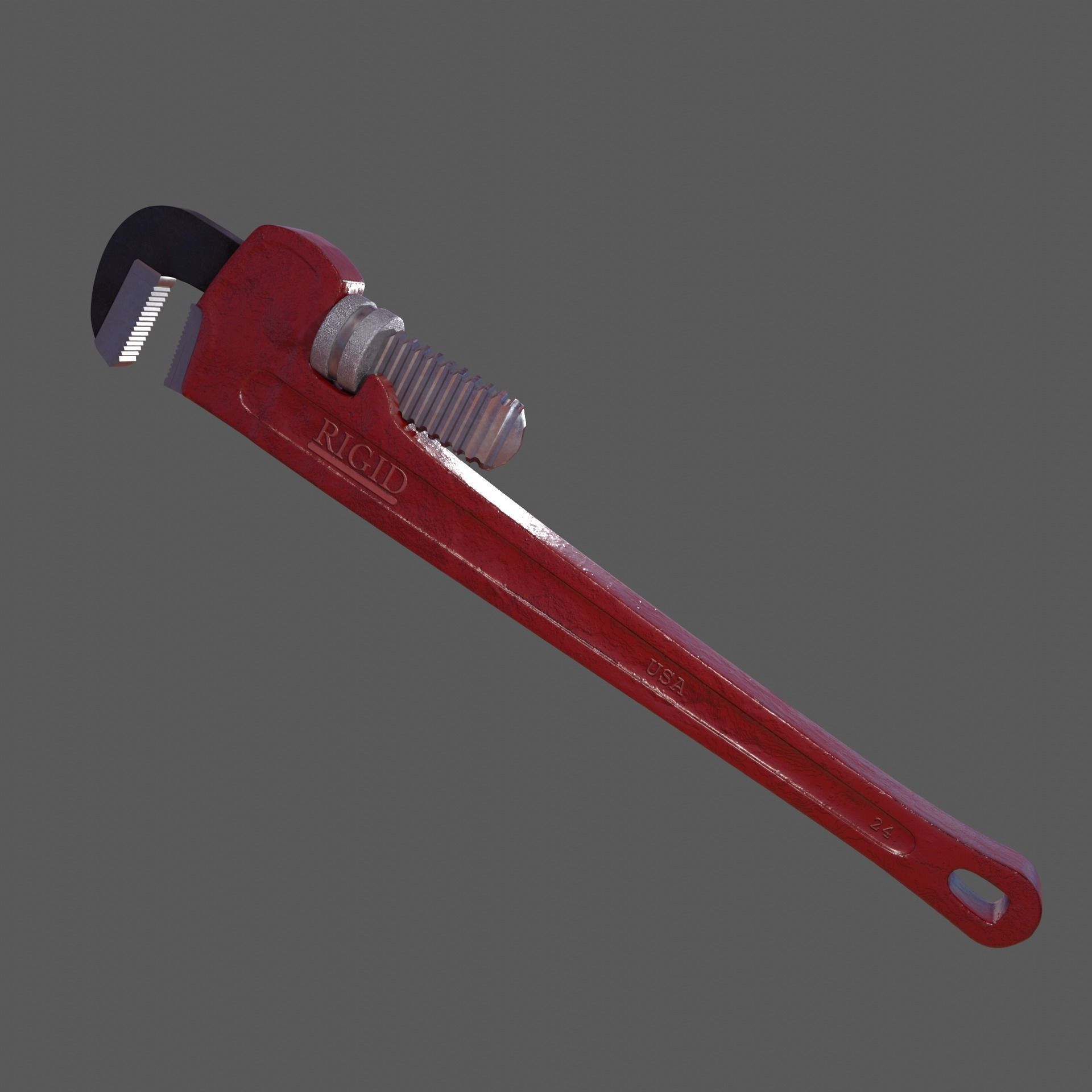 Heavy Duty Pipe Wrench Low-poly 3D model_2