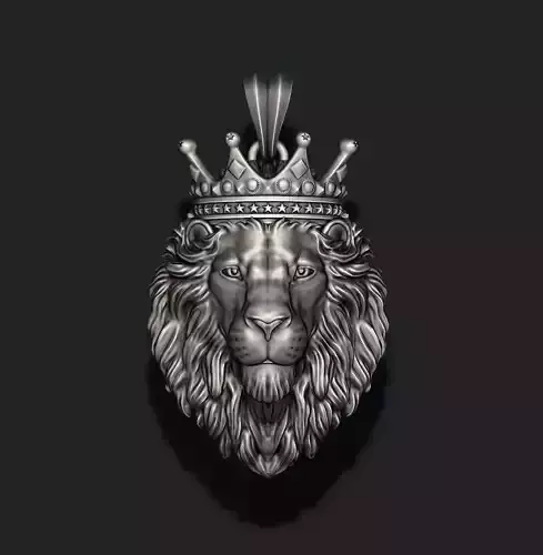 Lion pendant with crown 