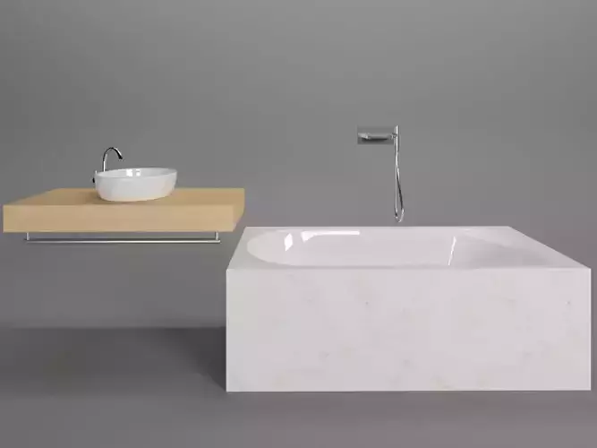 Bath and washbasin set