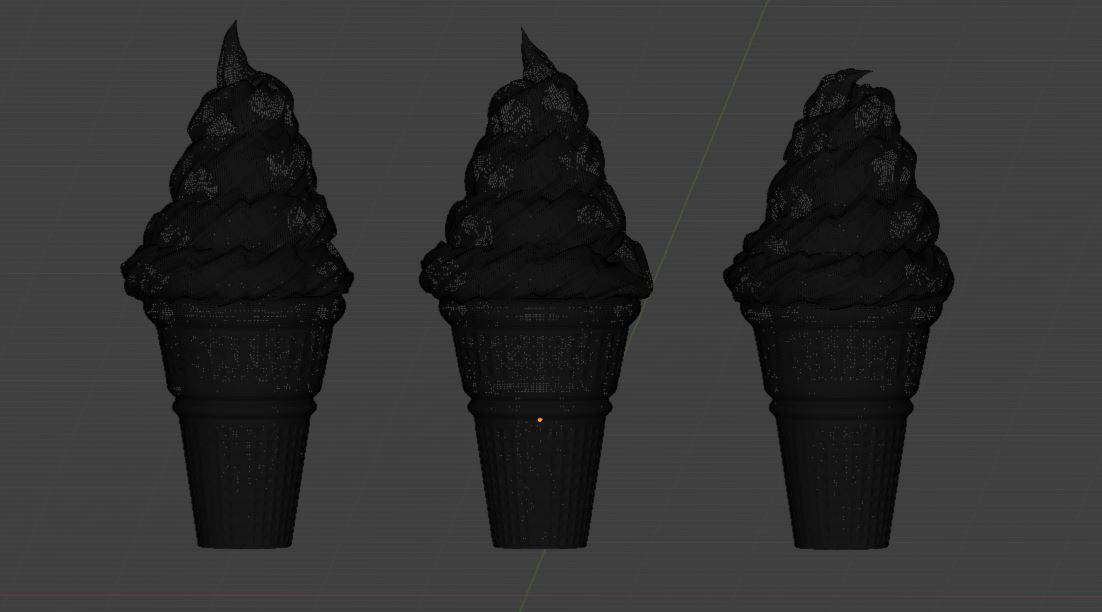 Ice Cream in a Cone with Flavors 3D model_4