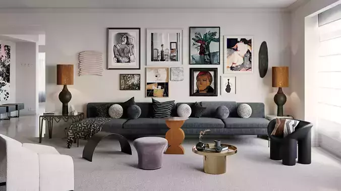 Caulfield North interior scene 3D model