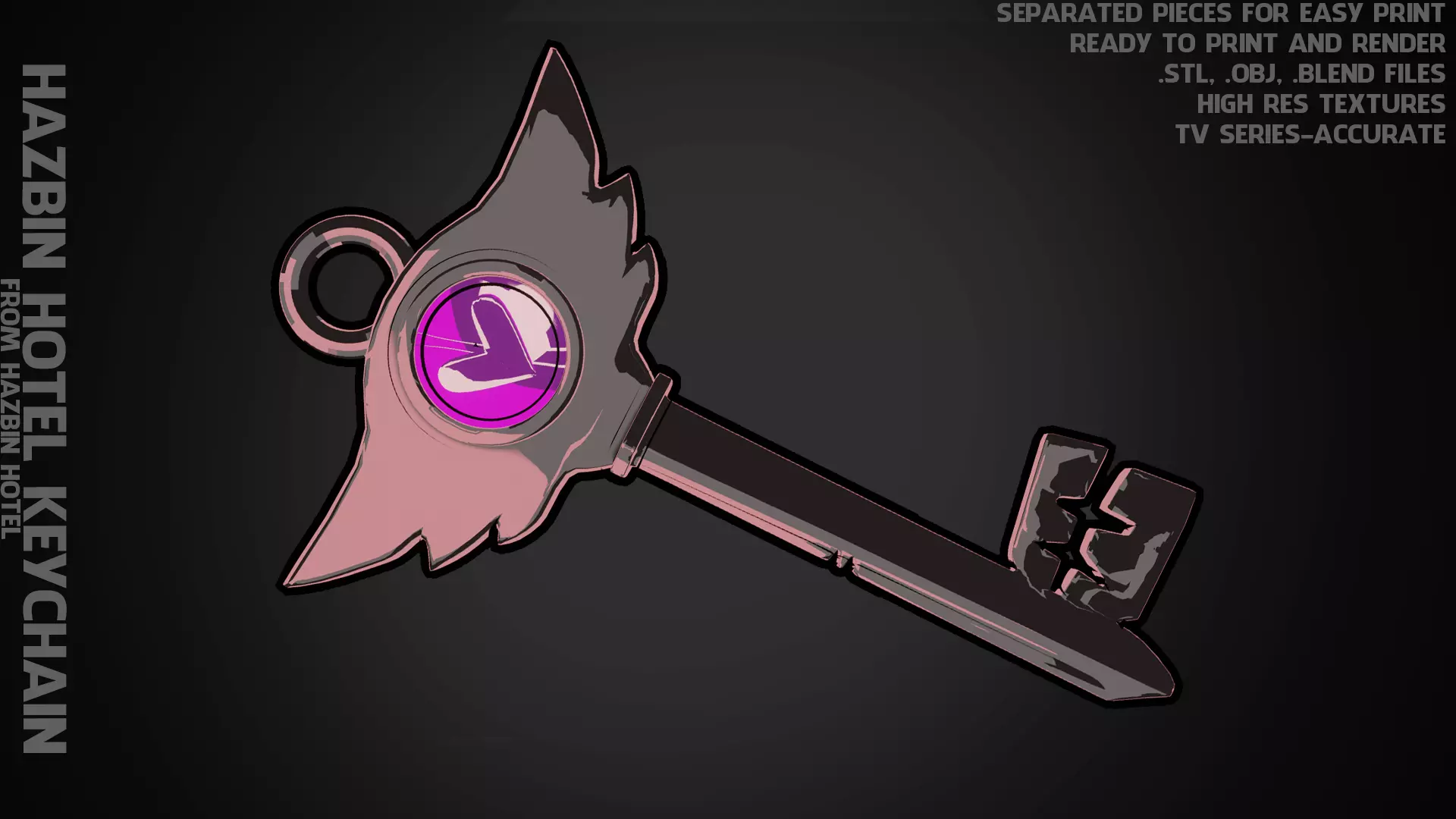 Hazbin Hotel Key for KeyChain 3D print model_0