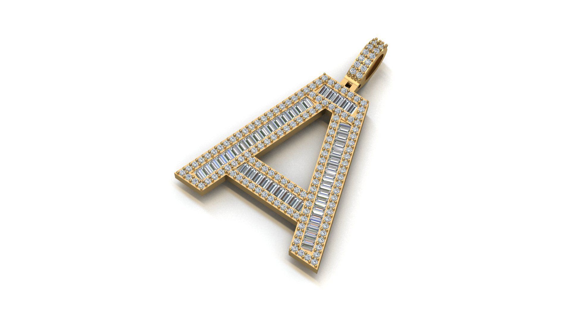 Alphabet pendent initial letter pendent 3D print model_1