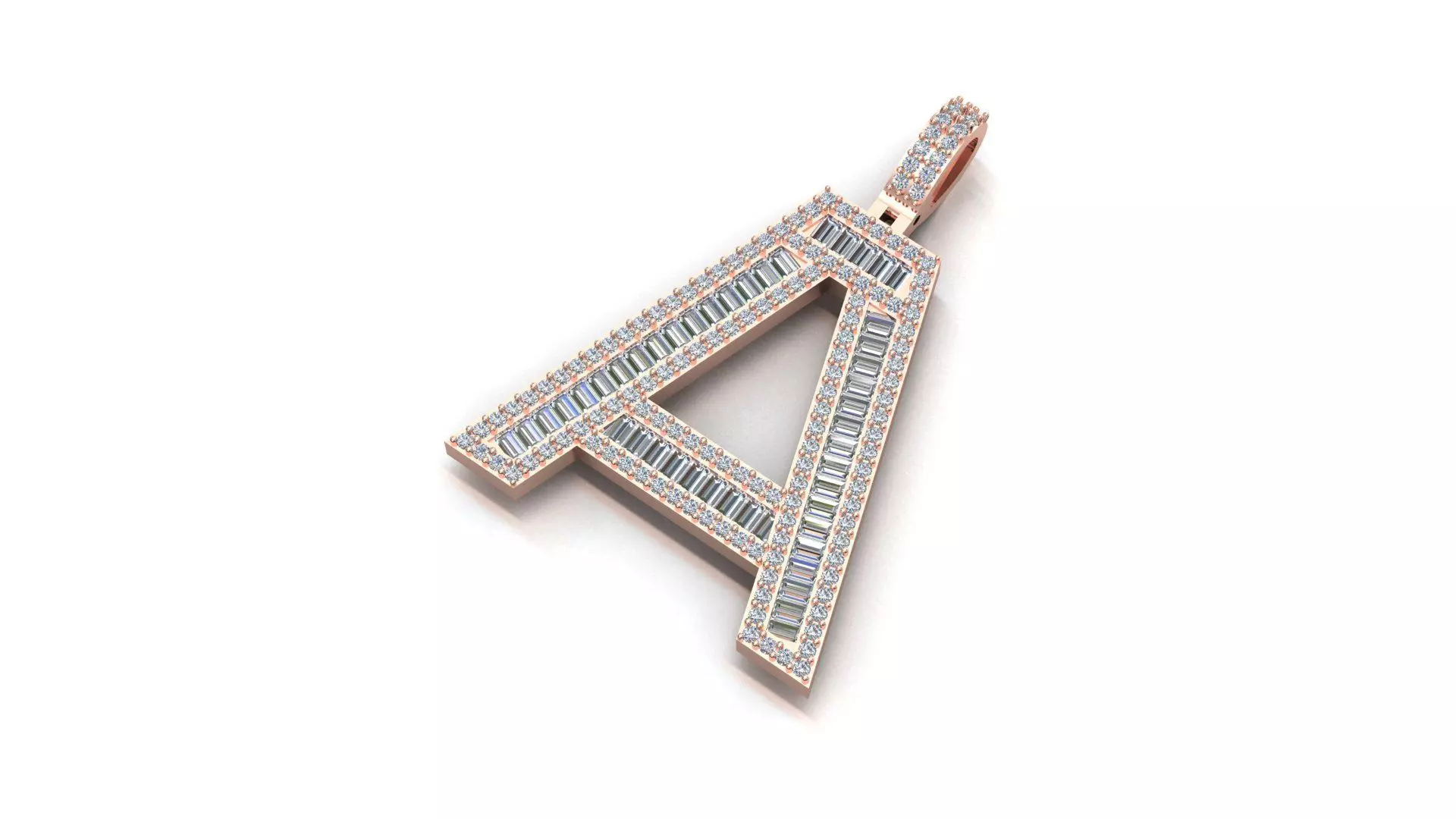 Alphabet pendent initial letter pendent 3D print model_0