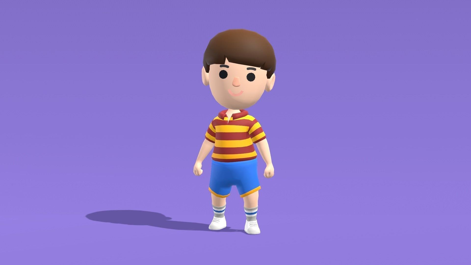 Casual Toon Characters Low-poly 3D model_5