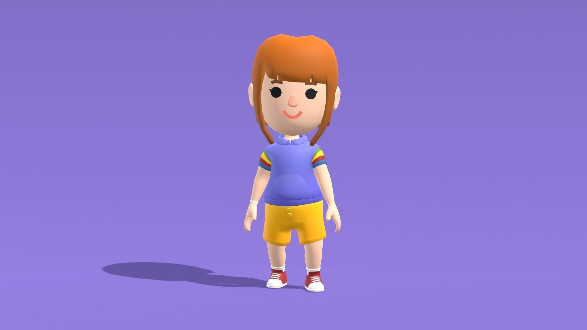 Casual Toon Characters Low-poly 3D model_4