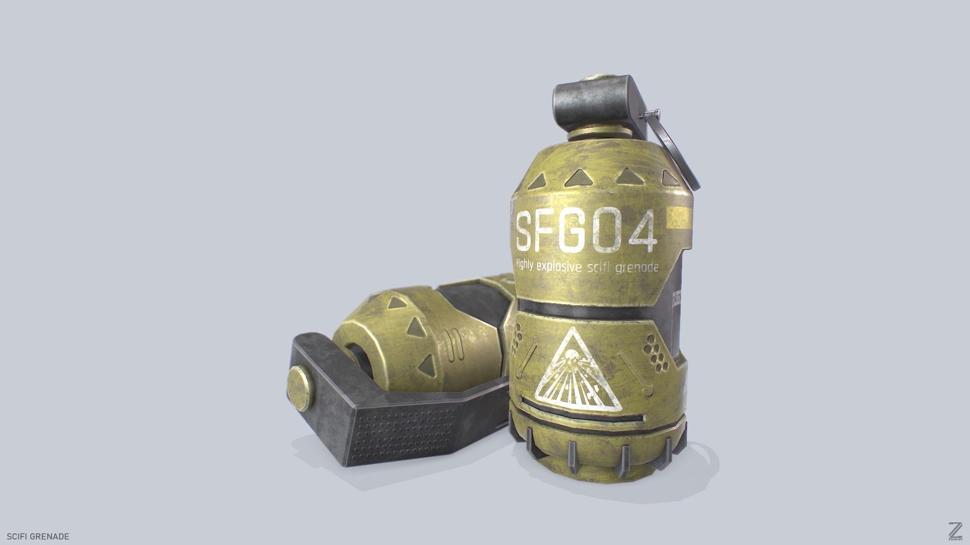 Scifi grenade Low-poly 3D model_2
