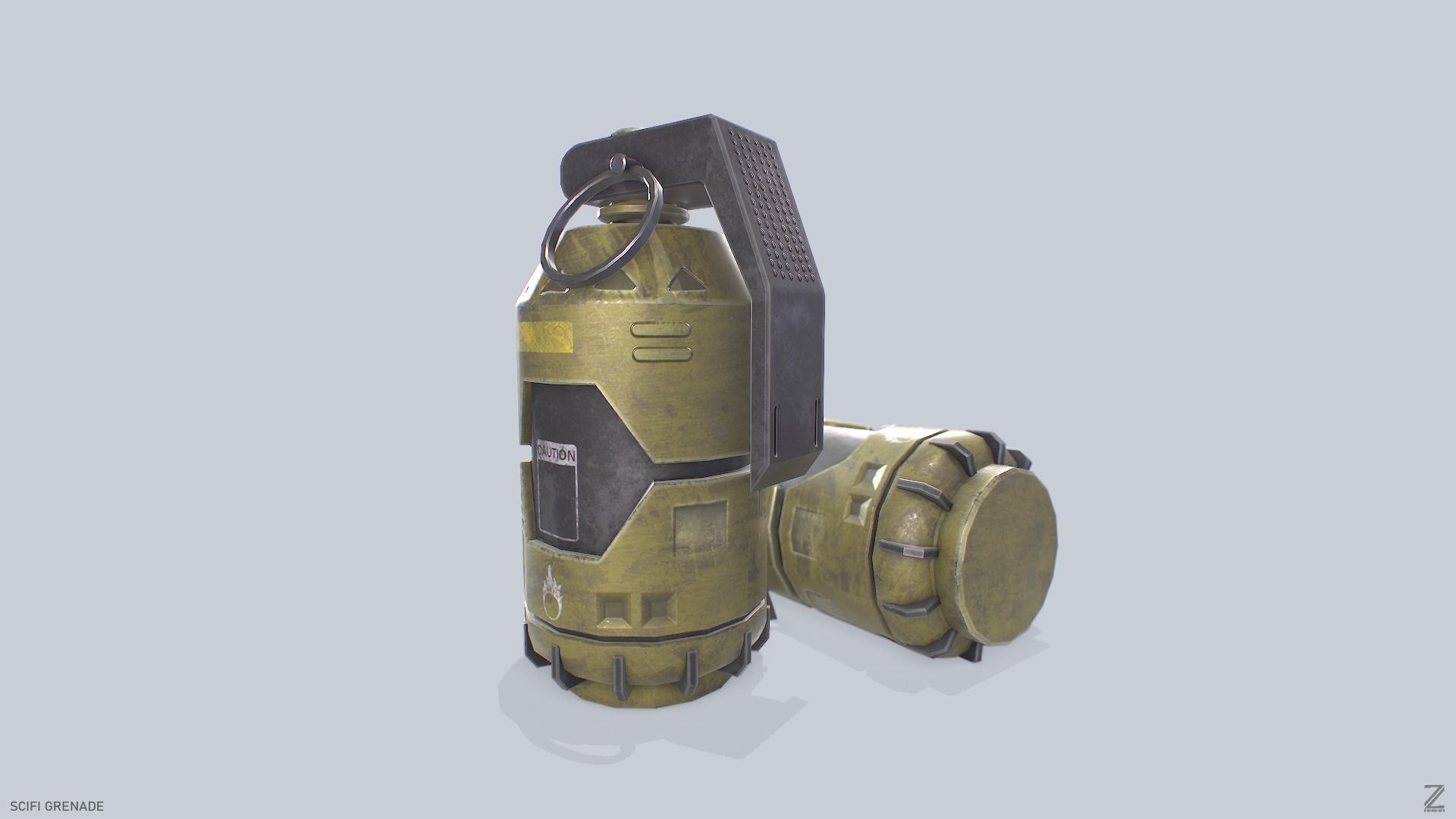Scifi grenade Low-poly 3D model_7
