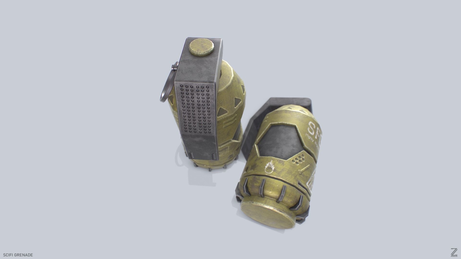 Scifi grenade Low-poly 3D model_8
