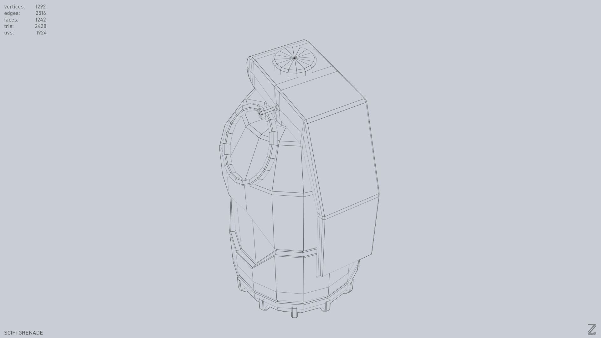 Scifi grenade Low-poly 3D model_12