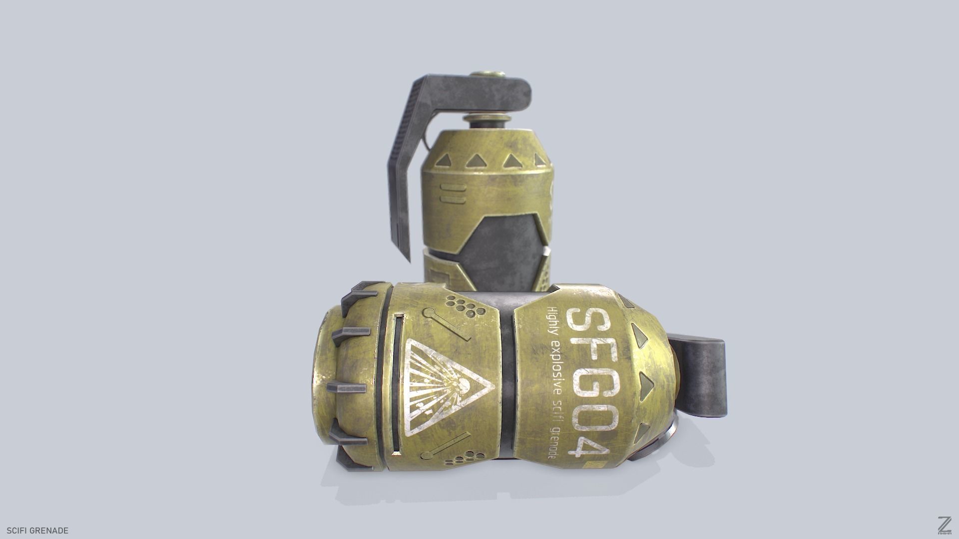 Scifi grenade Low-poly 3D model_4