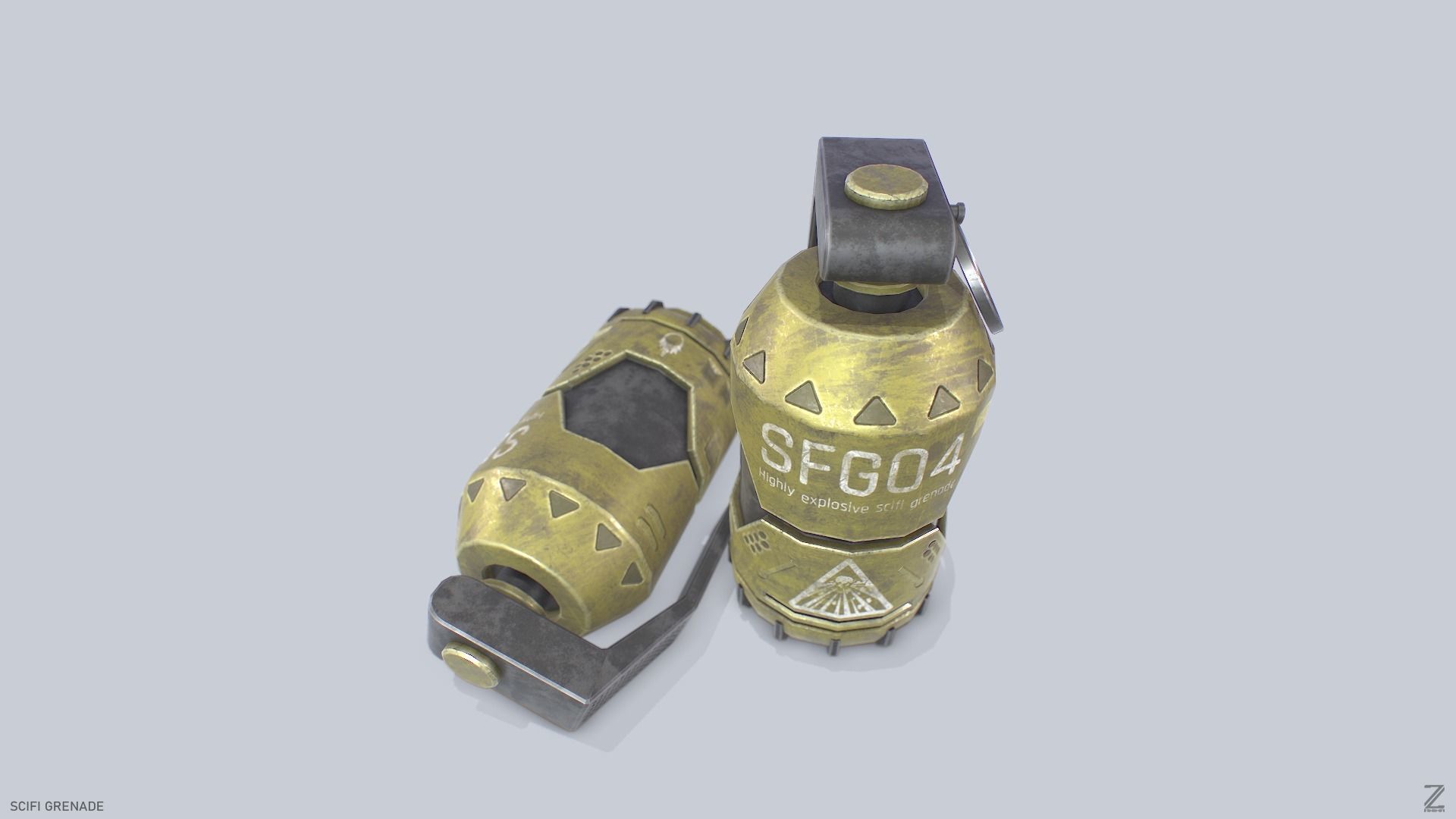Scifi grenade Low-poly 3D model_6