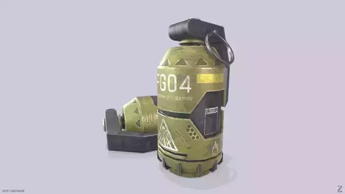 Scifi grenade Low-poly 3D model
