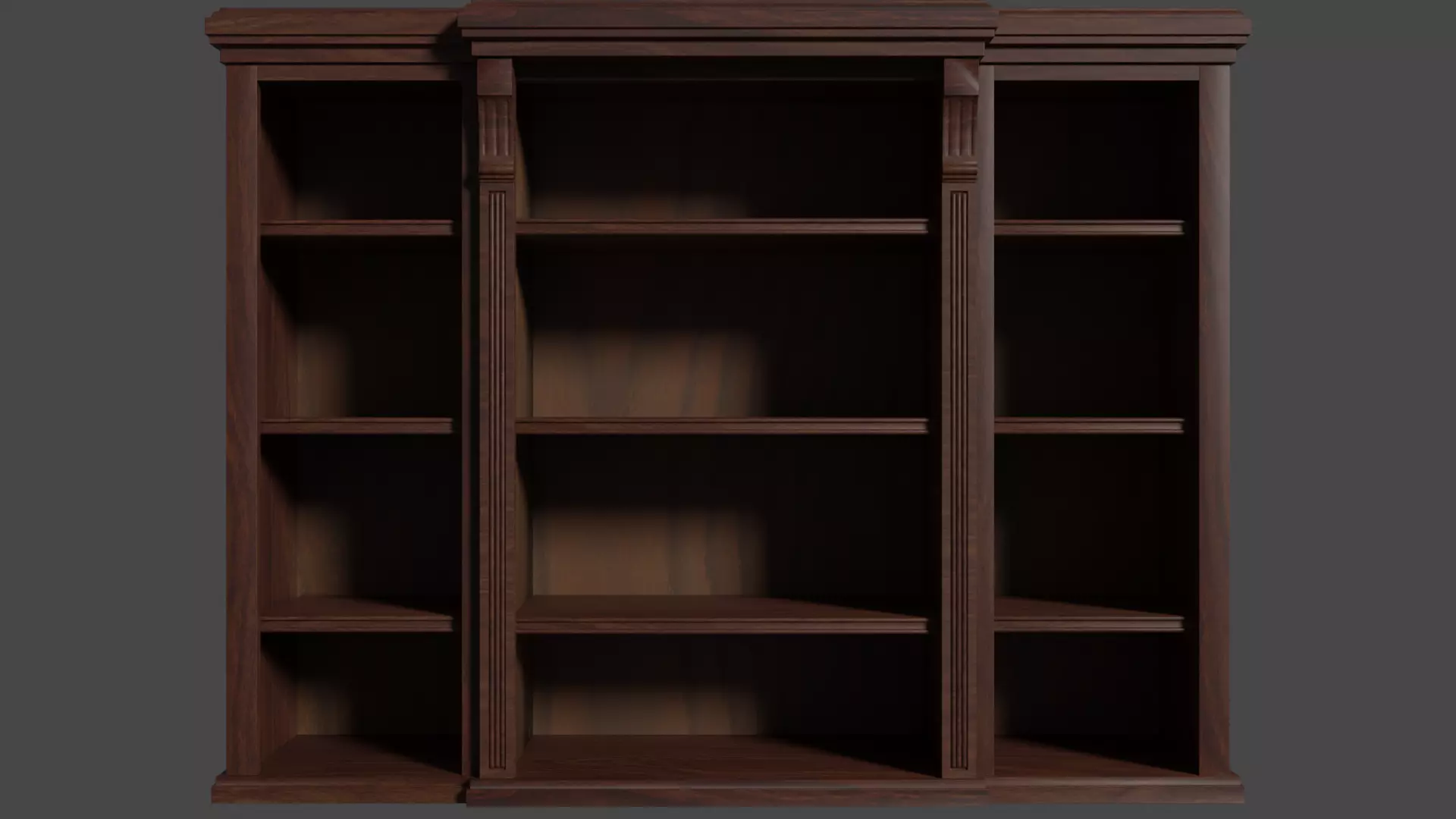 1910s Walnut Bookcase Free 3D model_0