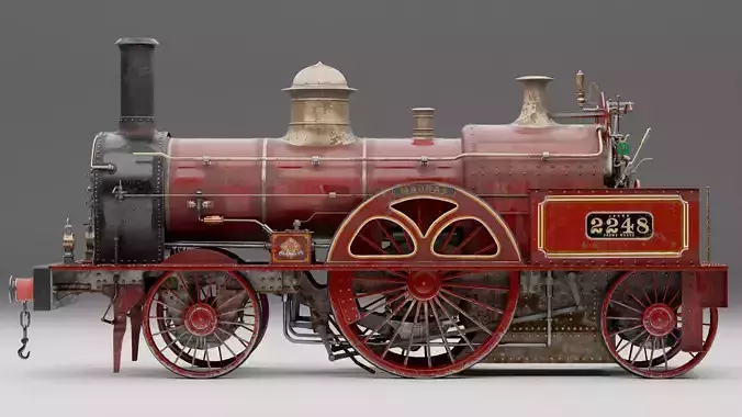 McConnell Bloomer Steam Locomotive 1851 3D model