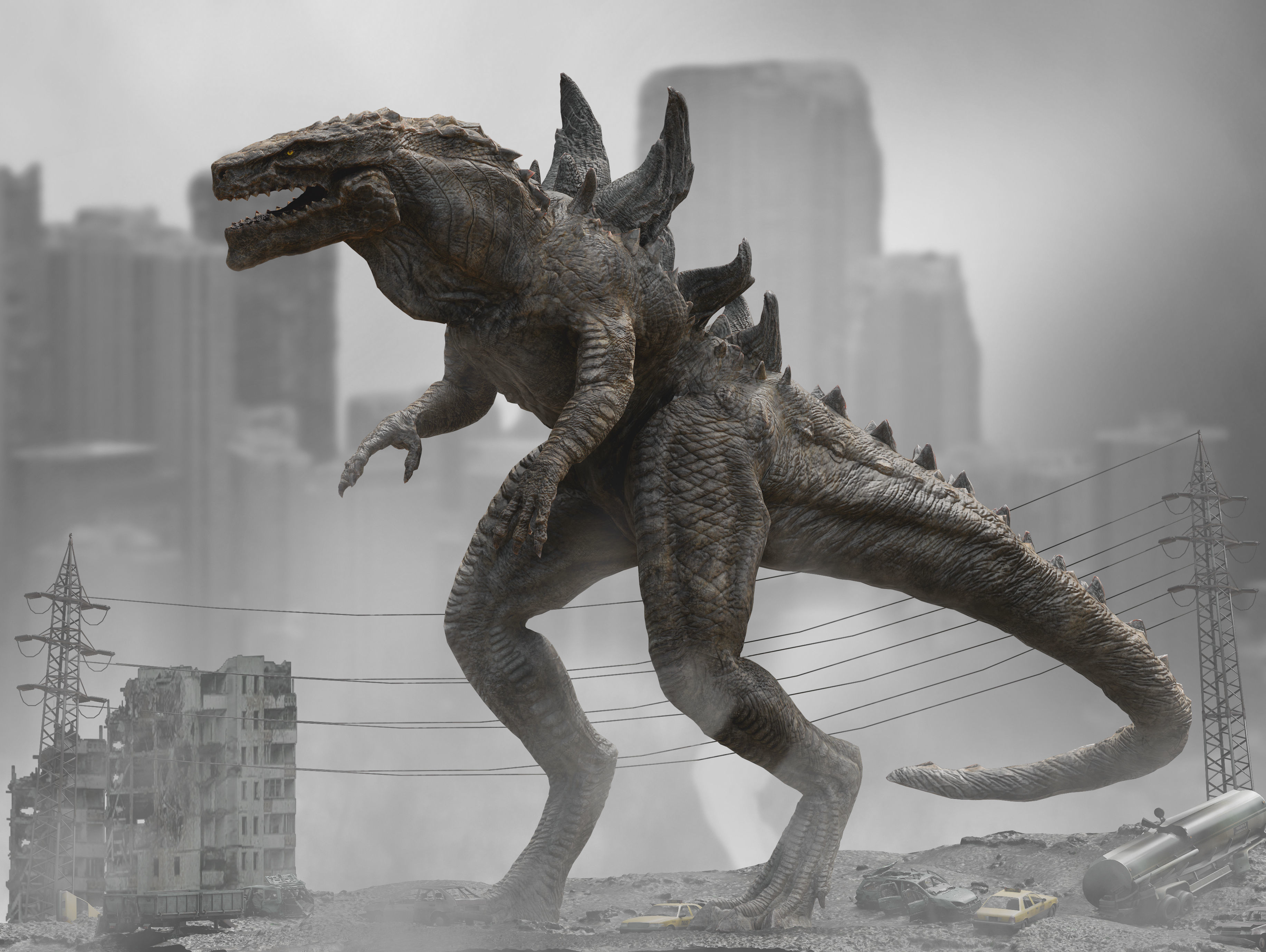 Godzilla 1998 Low-poly 3D model_7