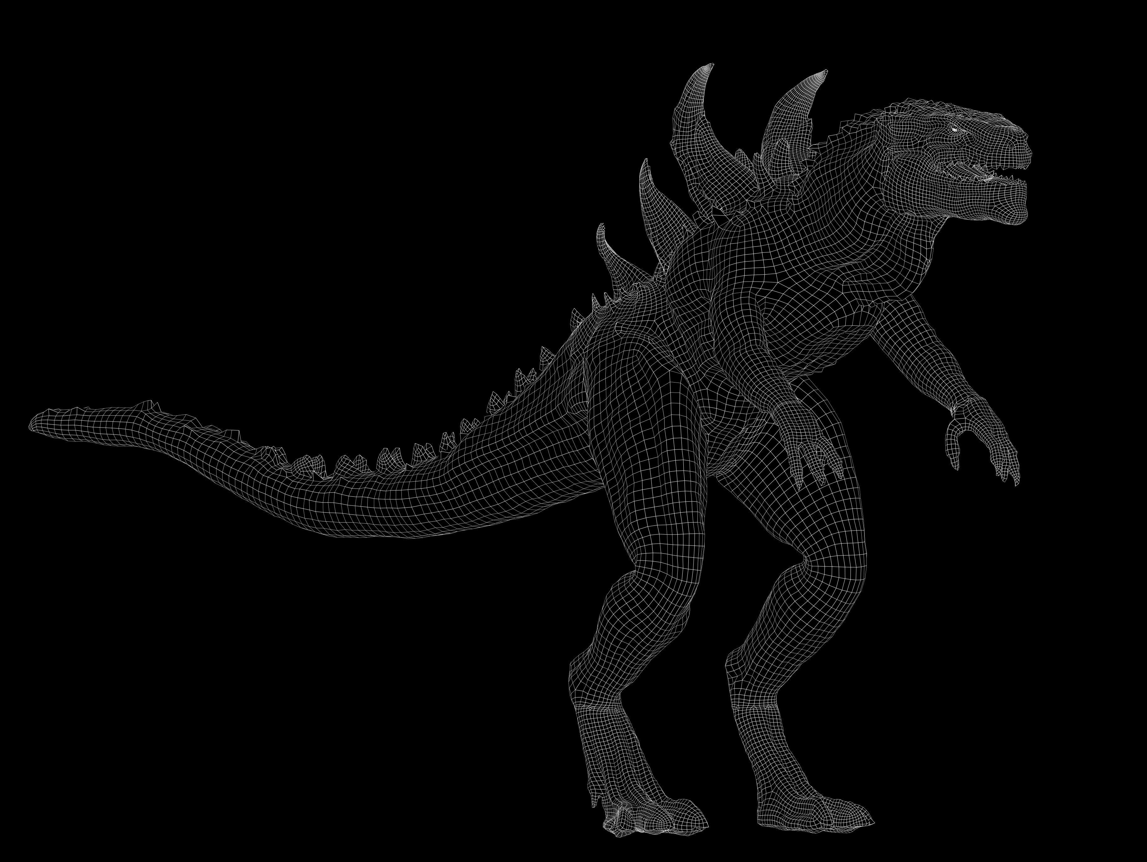 Godzilla 1998 Low-poly 3D model_11