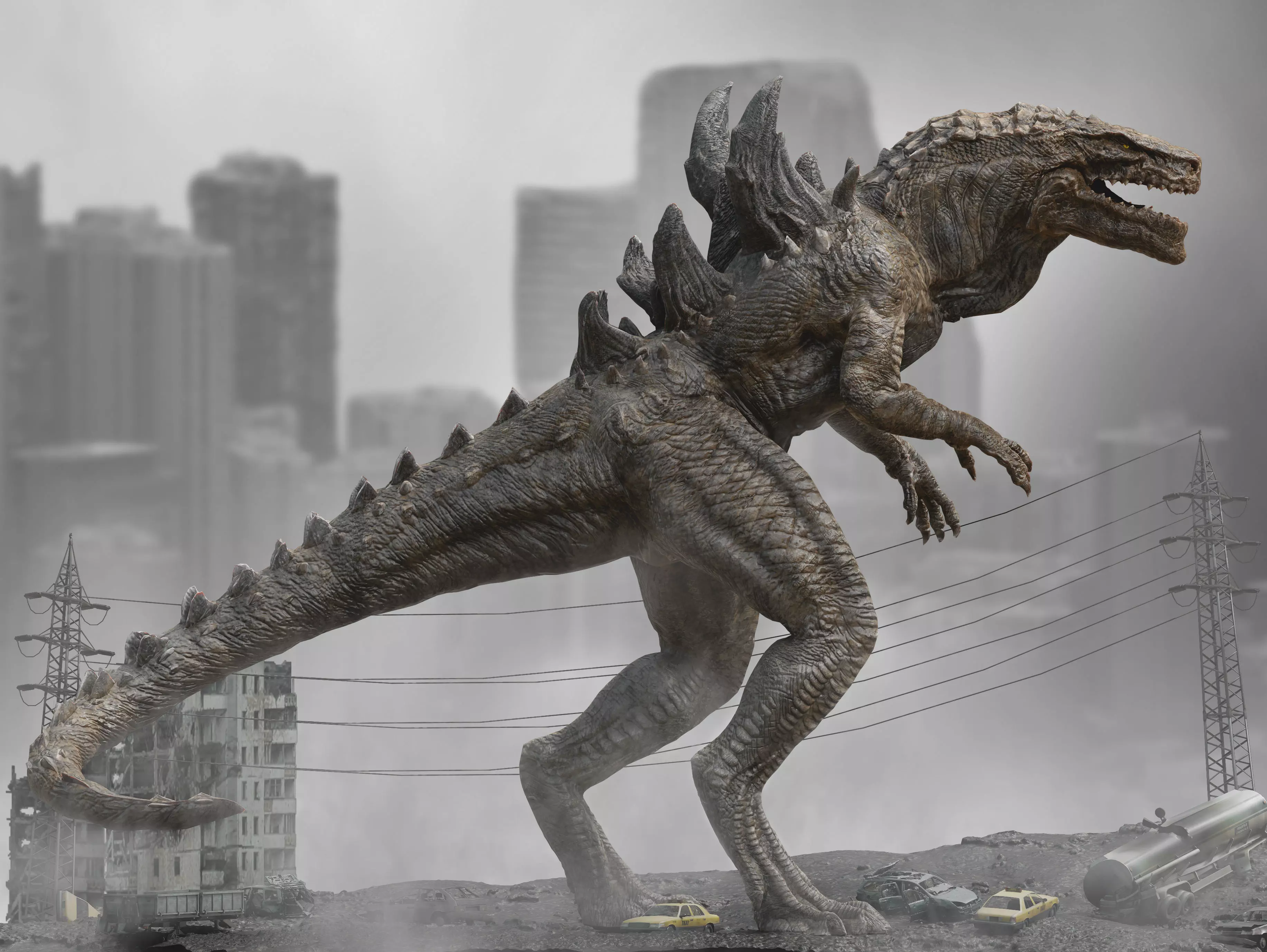 Godzilla 1998 Low-poly 3D model_0