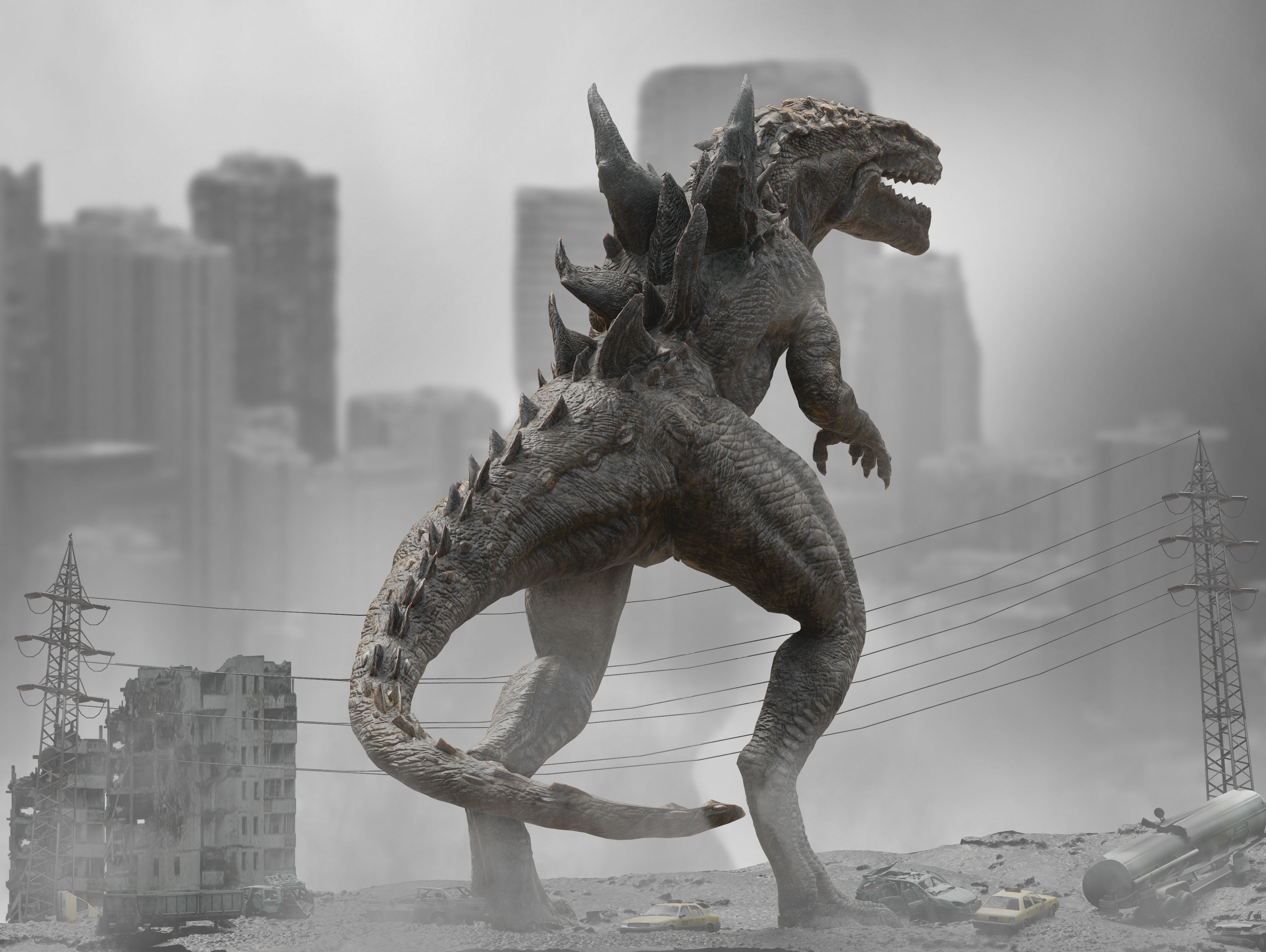 Godzilla 1998 Low-poly 3D model_9