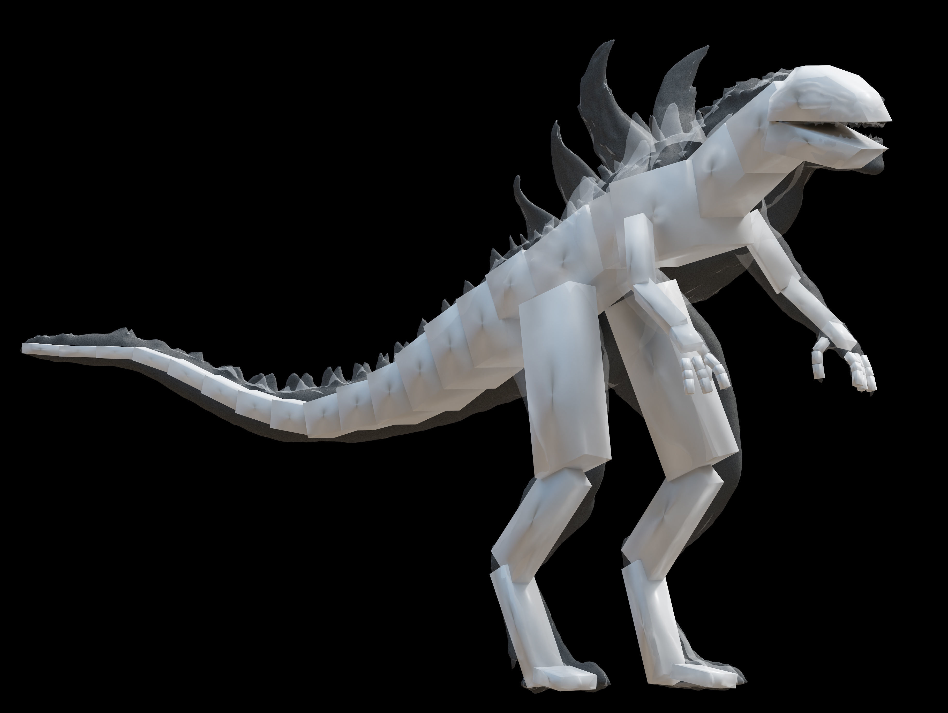 Godzilla 1998 Low-poly 3D model_12