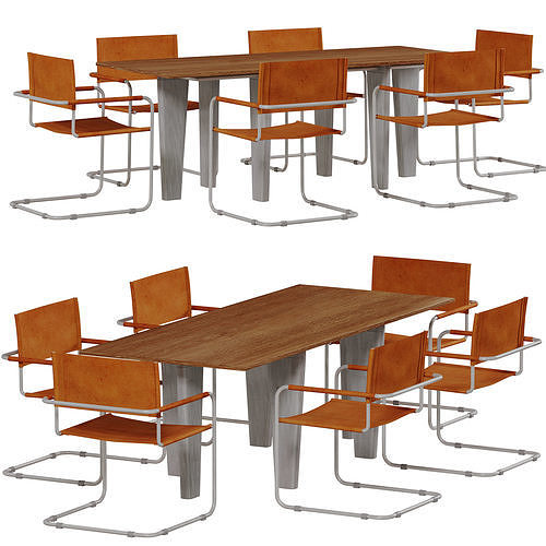 KIRRA LEATHER DINING CHAIR - ORANGE 3D model