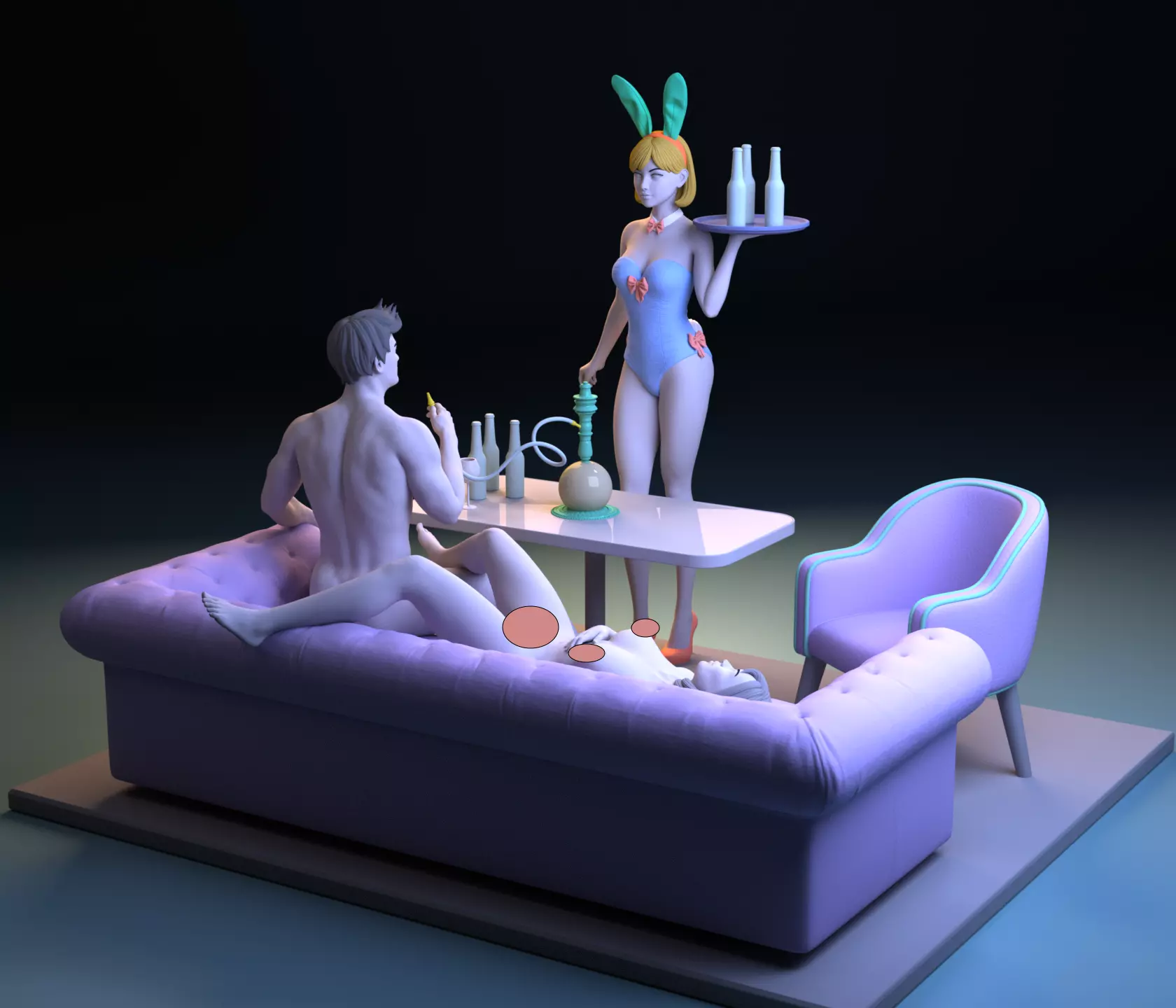 Love Bar Diorama 3D print model_0